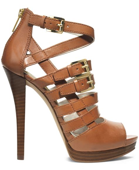 michael kors sandra platform caged dress sandals|Michael Kors mackenzie platform sandals.